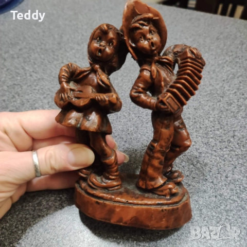 Винтидж восъчна фигурка "Музиканти", ръчно изработена, Германия, снимка 7 - Колекции - 52297927