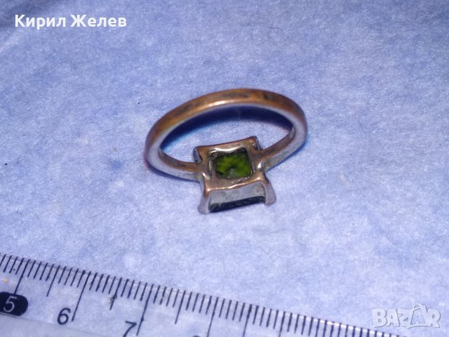 СТАР СКЪПОЦЕНЕН МЕДЕН ПРЪСТЕН с РЯДЪК ЮВЕЛИРНО ФАСЕТИРАН КРАСИВ КАМЪК СИНЬО-ЗЕЛЕН ОЛИВИН 37005, снимка 8 - Антикварни и старинни предмети - 39748149