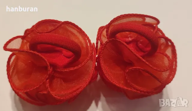 Червени кордели за коса, снимка 5 - Аксесоари за коса - 44214299