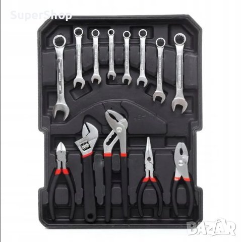 ТОП Метален Немски Куфар с Инструменти 1050 части гедоре ключове, снимка 7 - Куфари с инструменти - 42835156