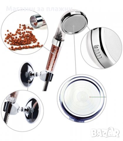 МУЛТИФУНКЦИОНАЛЕН ДУШ С ТУРМАЛИН POWER ECO SHOWER - ЗА АЛКАЛИЗИРАНЕ НА ВОДАТА - код 1797, снимка 6 - Други стоки за дома - 34264267