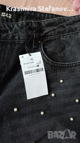 модерни черни дамски дънки, снимка 7 - Дънки - 52913641