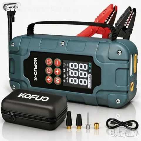 Нов Авариен Стартер 7000A с Компресор 150PSI за Кола автомобил 12V LED Power Bank