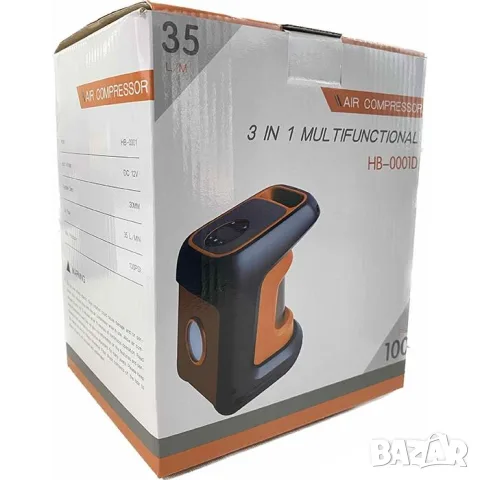 Компресор за гуми 3 в 1 с лампа 12V, снимка 5 - Аксесоари и консумативи - 55863677