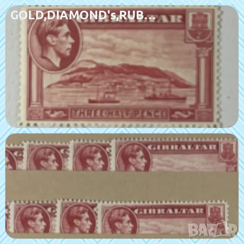 Пощенски марки GIBRALTAR 1938/51г, снимка 2 - Филателия - 40775823