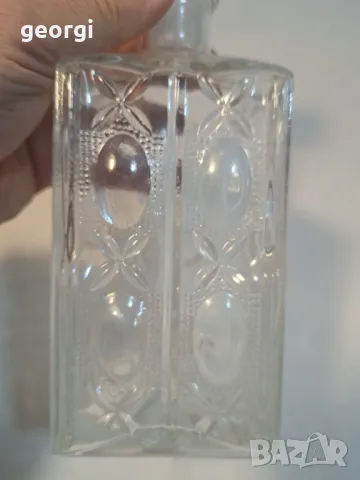 ретро българска стъклена гарафа за уиски    16/4, снимка 4 - Други ценни предмети - 48987350