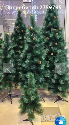 НОВО.Гъста Зелена Елха с шишарки., снимка 2 - Декорация за дома - 52822496