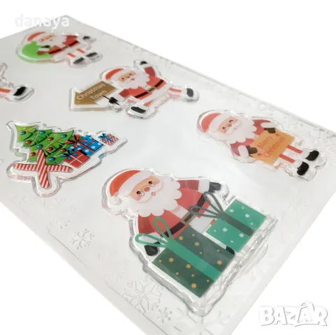 5529 Комплект силиконови коледни стикери за прозорец, различни модели, снимка 7 - Декорация за дома - 48311399