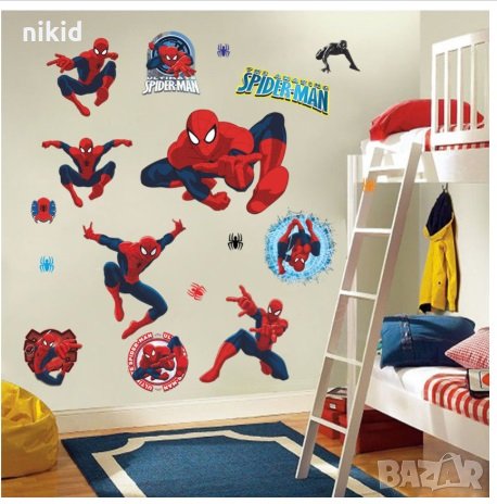 Спайдърмен Spiderman Пози стикер постер лепенка за стена и мебел детска  стая самозалепващ в Други в гр. Ямбол - ID29187750 — Bazar.bg