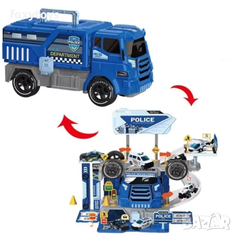 Полицейски камион - паркинг - 2 в 1, снимка 2 - Коли, камиони, мотори, писти - 51417320