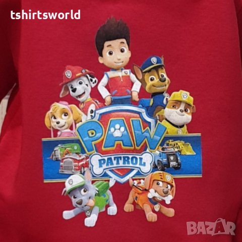 Нов детски суичър с дигитален печат на Paw Patrol (Пес патрул) в червен цвят, снимка 2 - Детски анцузи и суичери - 39173513