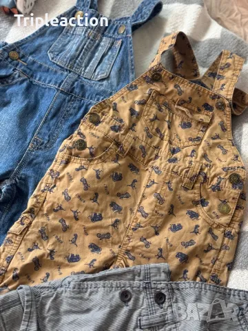 3 гащеризона + риза, обувки и още 1бр. Гащеризон подарък, снимка 3 - Бебешки гащеризони - 47395896