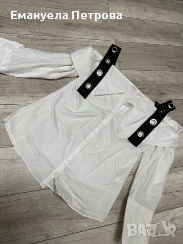 Дамска риза/ бяла/ с презрамки за акцент/ дълъг ръкав , снимка 2 - Ризи - 38978891