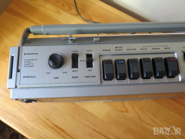 Vintage Sanyo M9922LU Stereo Boombox 80’s , снимка 7 - Радиокасетофони, транзистори - 38512880
