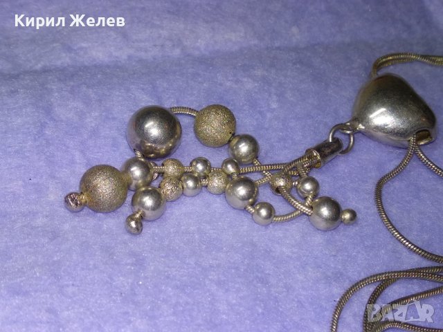 КРАСИВО ПОСРЕБРЕНО ФЕШЪН АРТ НЕЖНО КОЛИЕ от НЕРЪЖДАЕМА БЛАГОРОДНА СТОМАНА с ТОПЧЕТА и СЪРЧИЦЕ 40518, снимка 12 - Колиета, медальони, синджири - 42640223