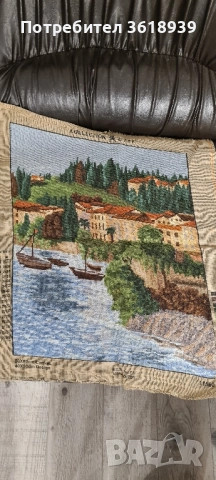 гоблен крайбрежен пейзаж 48/38, снимка 2 - Гоблени - 52107789