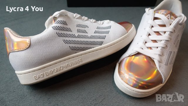 дамски сникърси EA7 White & Iridescent Rose Gold оригинални, снимка 15 - Маратонки - 42451445