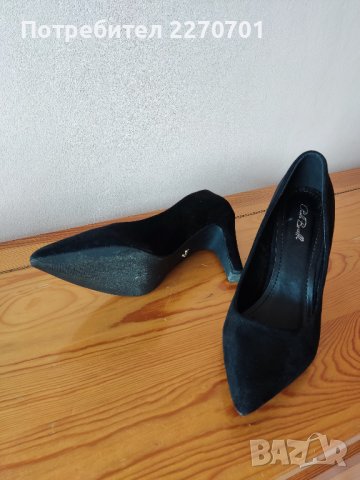Елегантни дамски обувки Paola Bocelli / естествен велур / - черни, снимка 3 - Дамски обувки на ток - 40357814