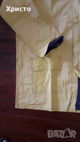 дъждобран качествен XL за многократна употреба, цвят жълто/син, плътен, с качулка, снимка 2 - Други - 37762238