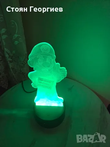 3D LED нощна лампа с герои от Super Mario, включваща акрилни фигури и дистанционно управление, снимка 4 - Настолни лампи - 55772877