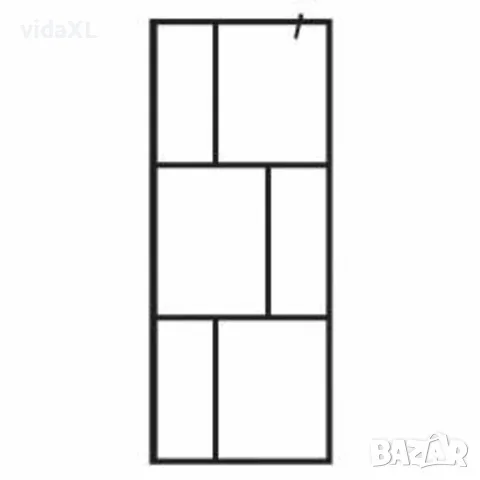 vidaXL Преграден параван за баня, закалено стъкло, черен, 80x195 см, снимка 3 - Душове - 56146166