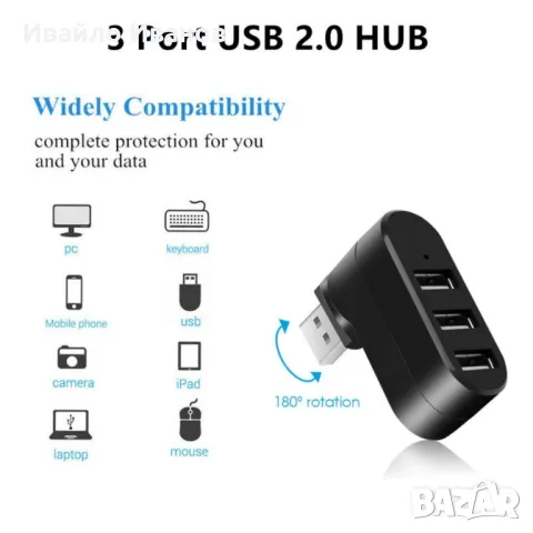 USB HUB Mini 2+1, снимка 5 - Друга електроника - 48267873