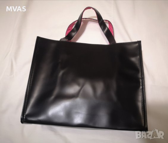 Нова дамска чанта за ръка черна с тъмно розово пакет, снимка 5 - Чанти - 37695795