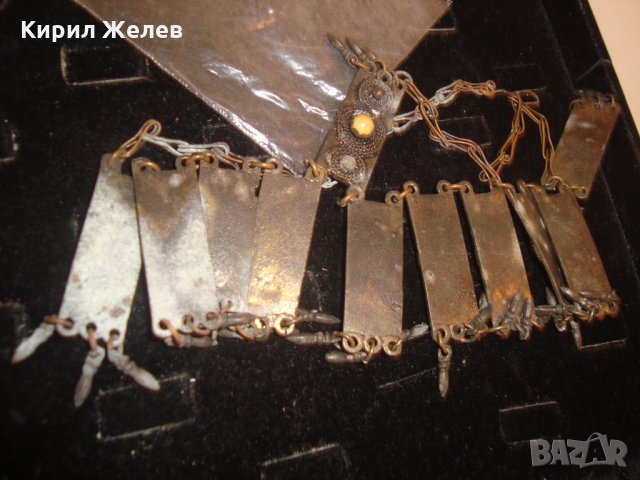 ВЪЗРОЖДЕНСКА БРОНЗОВА ОГЪРЛИЦАА с МЕДНО СИНДЖИРЧЕ и КАМЪНИ 142, снимка 6 - Колекции - 30652653