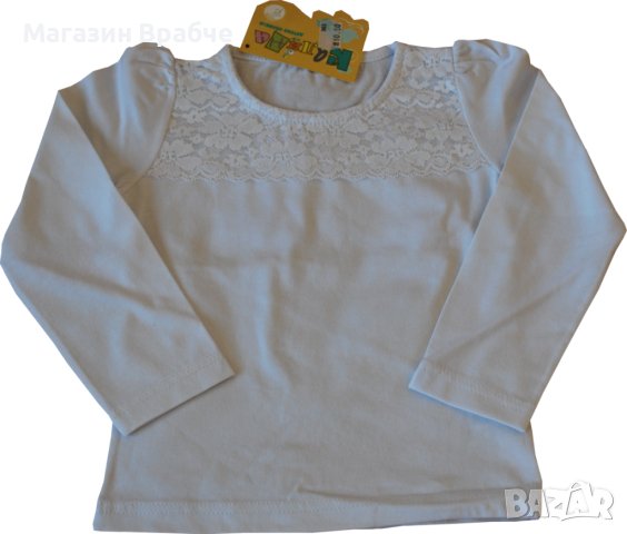 Блузки памук/ликра в бяло, снимка 2 - Бебешки блузки - 44490765