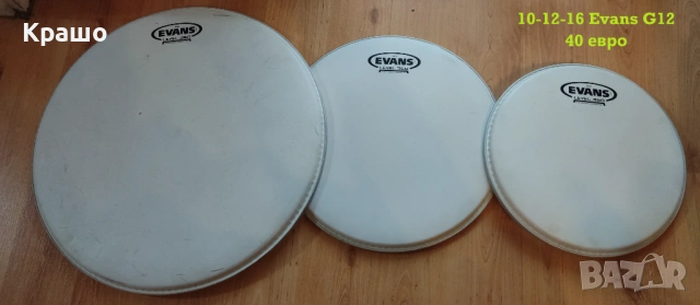 Кожи за барабани Remo Evans (Ремо Еванс кожи за томове, соло барабан), снимка 5 - Ударни инструменти - 53126169