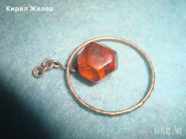 СТАР ПОСРЕБРЕН или СРЕБЪРЕН АРТ ДЕКО КЕХЛИБАРЕН МЕДАЛЬОН ЮВЕЛИРНО ФАСЕТИРАН БАЛТИЙСКИ КЕХЛИБАР 10720, снимка 4 - Антикварни и старинни предмети - 35653795