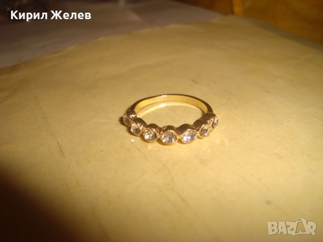 ПОЗЛАТЕН НЕЖЕН КРАСИВ ПРЪСТЕН с ФАСЕТИРАНИ ЦИРКОНИ 27740, снимка 3 - Пръстени - 37496967