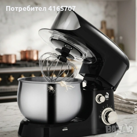 Мощен планетарен миксер 1200W с 6 скорости и неръждаема купа – готви като професионалист у дома, снимка 3 - Миксери - 54294722