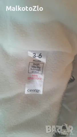 Яке , грейка / ескимос 3-6м ,6-9м Яке George 3-6m Розово яке  Ескимос 6-9м , снимка 4 - Бебешки якета и елеци - 47341741
