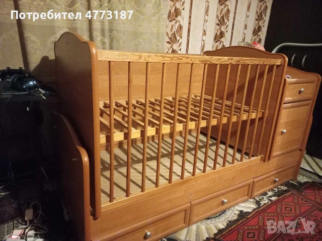 Бебешка кошара, бебешко легло с механизъм за люлеене, снимка 2 - Кошарки - 53984026