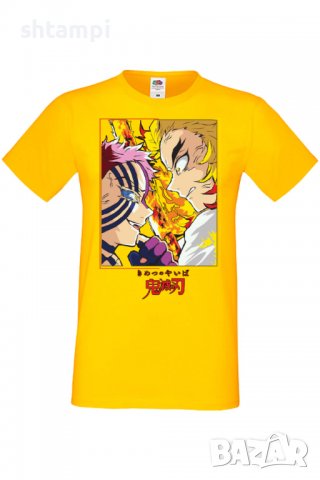 Мъжка тениска Demon Slayer Rengoku VS Akaza,Анимация,игра,Празник,Повод,, снимка 10 - Тениски - 38075749