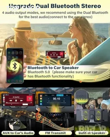 Нов CarPlay екран 4K 10.26" + двойна камера, гласово управление, AUX/FM, снимка 5 - Друга електроника - 50016115