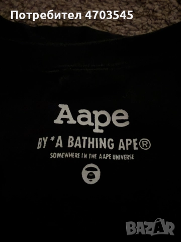 BAPE GOLD FOIL APE FACE LOGO TEE BLACK, снимка 4 - Блузи - 56213987