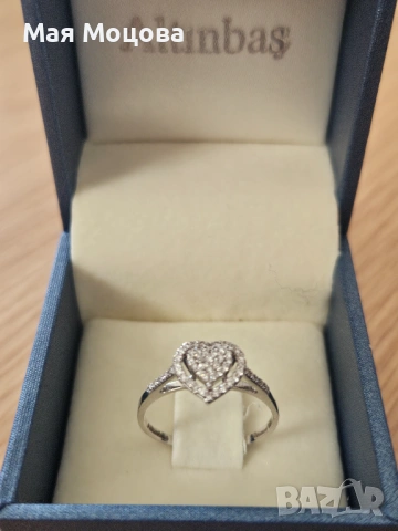 Предлагам изящен пръстен от бяло злато и диаманти на Altinbas, снимка 8 - Пръстени - 54143488