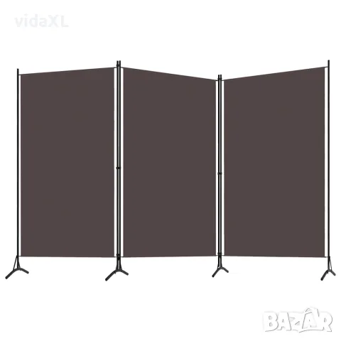 vidaXL Параван за стая, 3 панела, кафяв, 260x180 см, снимка 3 - Паравани - 56146697