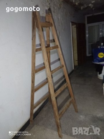 Двойна стълба, дървена бояджийска стълба , снимка 2 - Други стоки за дома - 38422578