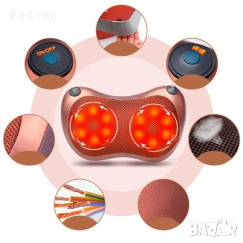 Портативна възглавница масажор за шиацу масаж, снимка 3 - Масажори - 54001967