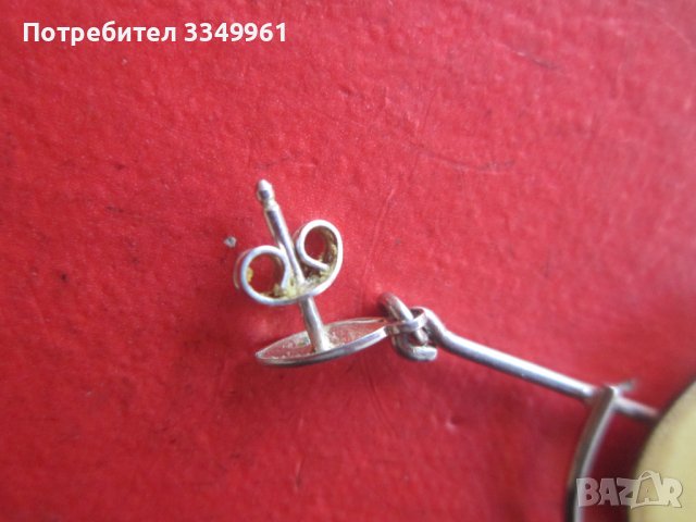 Уникални  сребърни обеци обици с камъни и позлата 925, снимка 3 - Обеци - 36701530