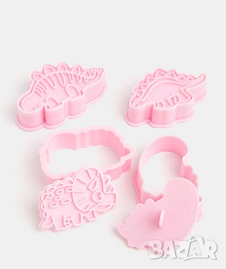 4 бр Динозавър Динозаври резец форма пластмасови разглобяеми резци форми фондан тесто бисквитки , снимка 2 - Форми - 44669864