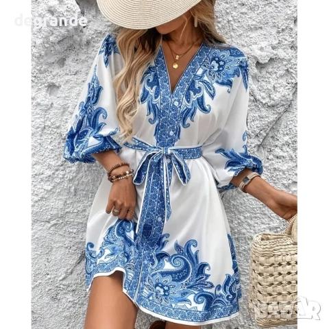 Синя Рокля с орнаменти в стил Zimmermann