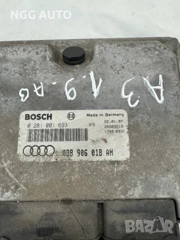 Компютър Двигател ECU за Ауди А3, Audi A3, 038906018AH, 038 906 018 AH, 0 281 001 693, 0281001693, снимка 2 - Части - 49768004
