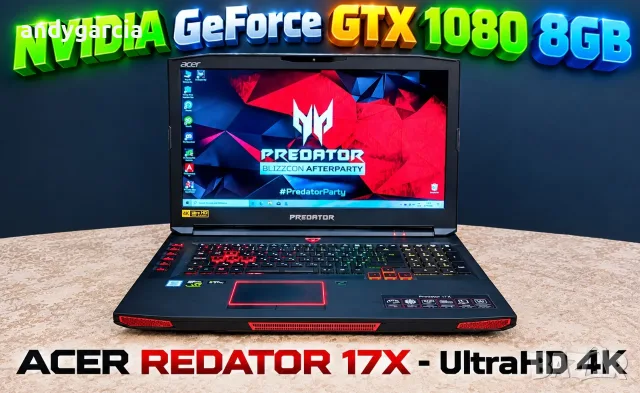 Acer Predator 17X/Core i7-7820HK/NVIDIA GeForce GTX 1080 8GB/16GB RAM/256GB SSD+1TB/17.3 UltraHD 4K