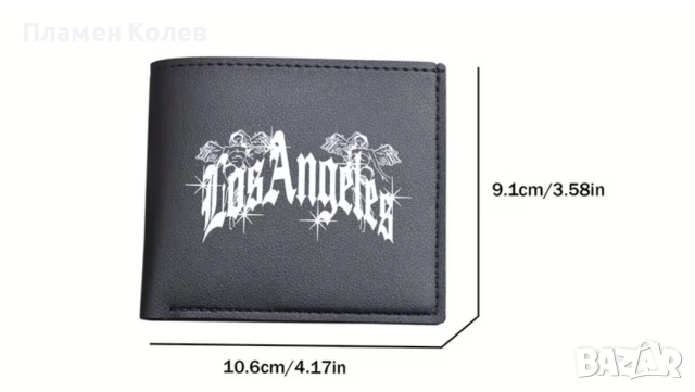 Портфейл "Лос Анджелис" с принт, ежедневен сгъваем портфейл, снимка 3 - Портфейли, портмонета - 52911052