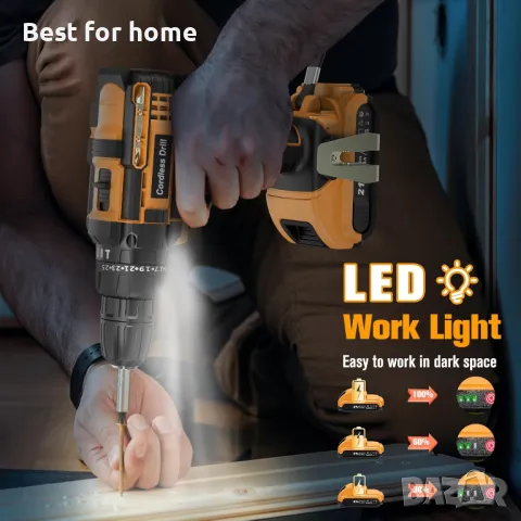 Мощен акумулаторен винтоверт JYGMPRO 21 V, снимка 6 - Винтоверти - 47826263