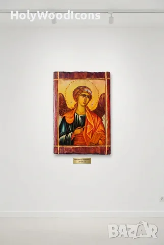 Дървена икона Свети Архангел Рафаил (Изцелител) – Ръчна изработка, снимка 6 - Икони - 56112807